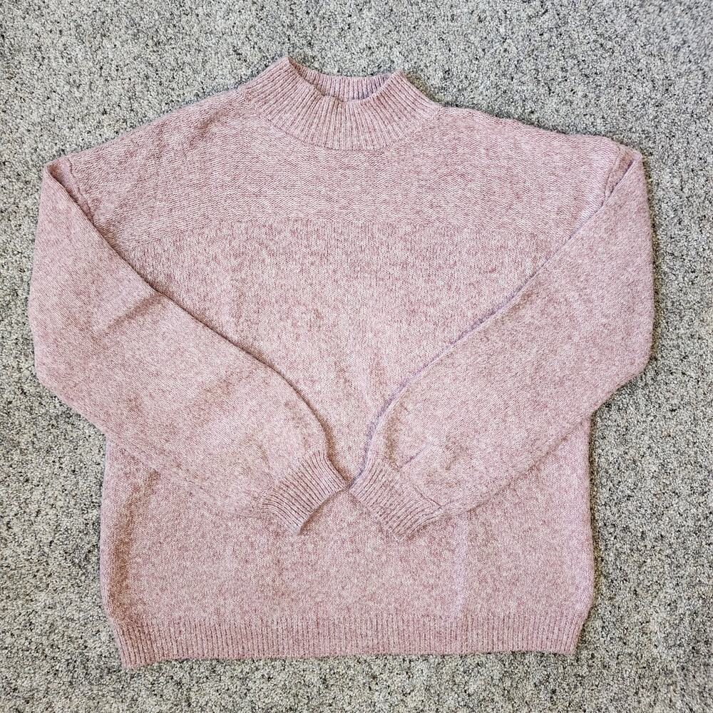 Popsugar Womens Sweater Size Small Heather Pink Long Sleeve Mock Neck‎